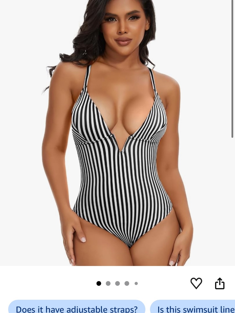 SHAPERIN Women One Piece Bathing Suits Tummy Control Swimsuit Sexy Deep V